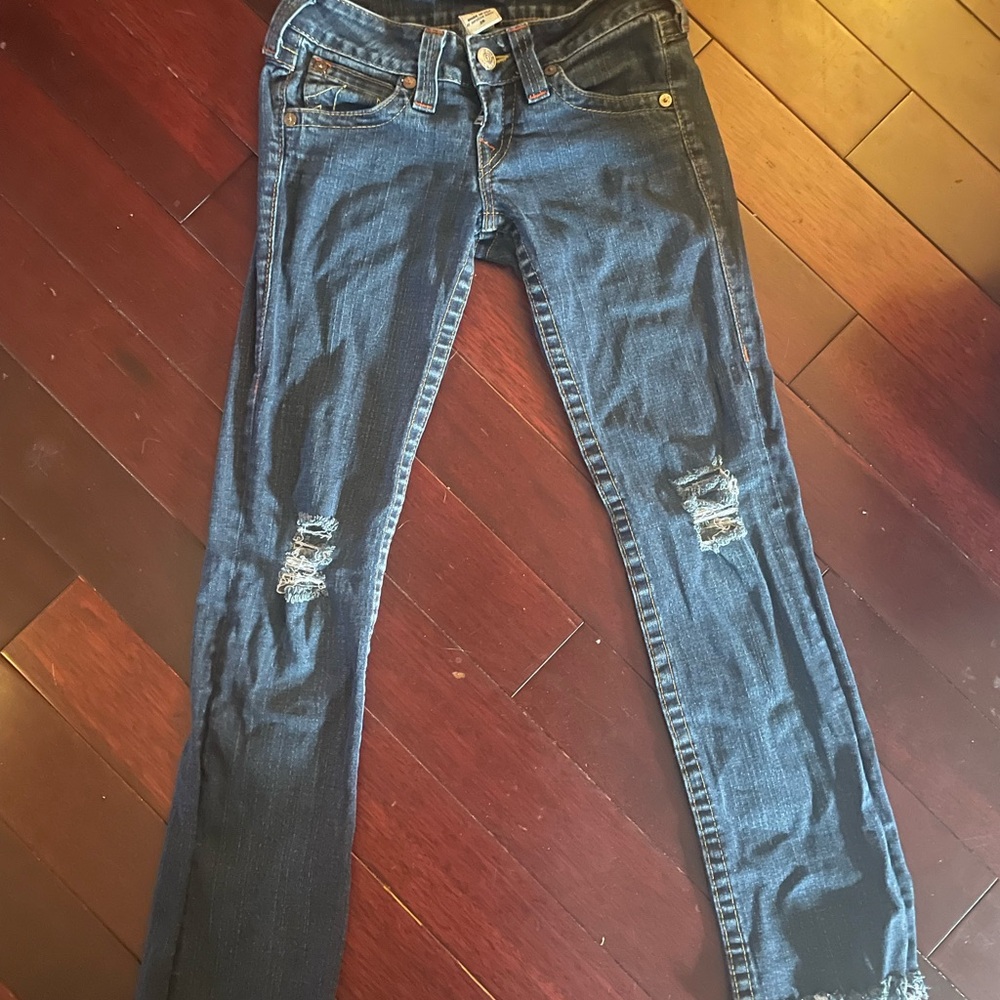 Women's true religion Distressed Blue Jeans